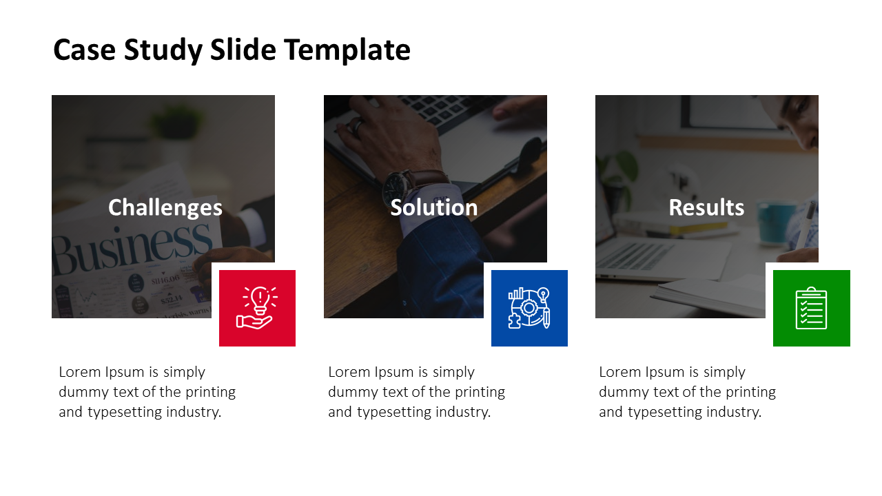 Multicolor Case Study Slide Template Presentation Design